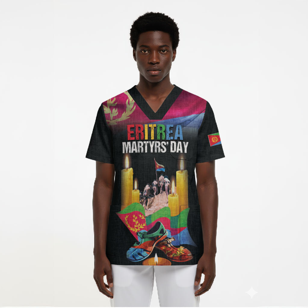 Personalized Eritrea Martyrs Day Scrub Top Eritrea EPLF Honoring Shida Heroes