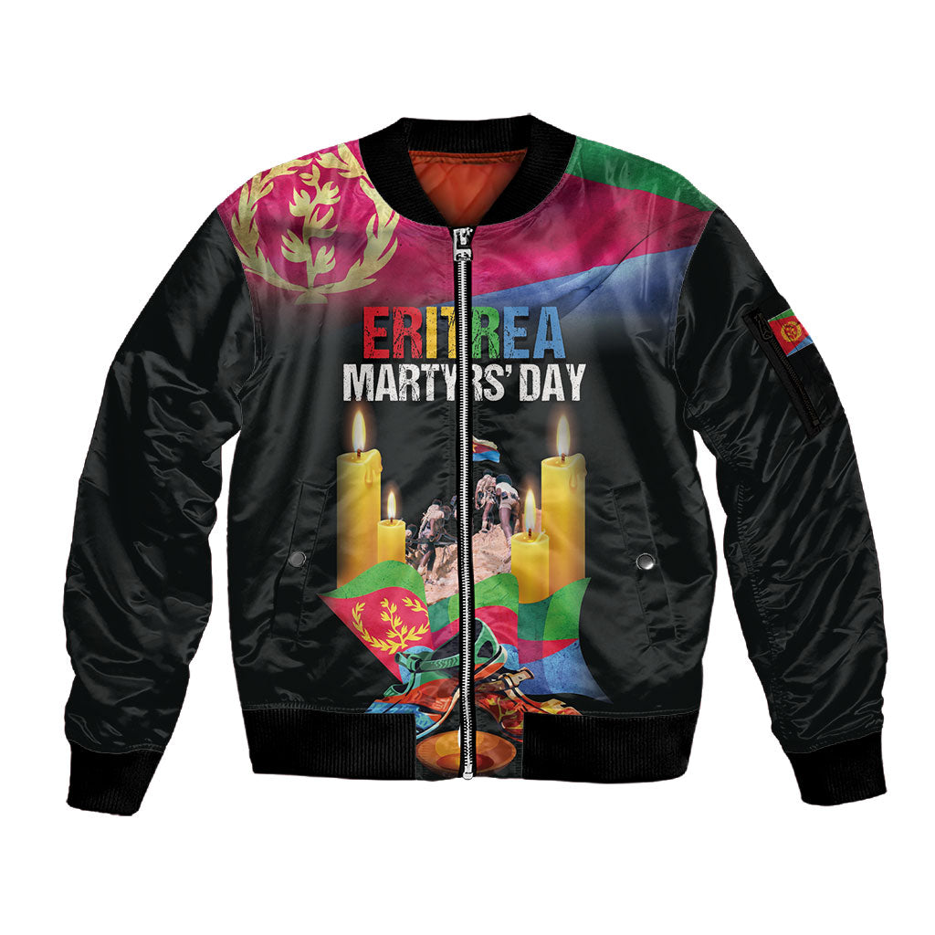 Personalized Eritrea Martyrs Day Sleeve Zip Bomber Jacket Eritrea EPLF Honoring Shida Heroes