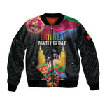 Personalized Eritrea Martyrs Day Sleeve Zip Bomber Jacket Eritrea EPLF Honoring Shida Heroes