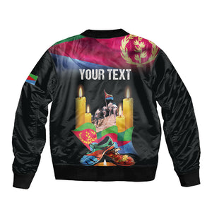 Personalized Eritrea Martyrs Day Sleeve Zip Bomber Jacket Eritrea EPLF Honoring Shida Heroes