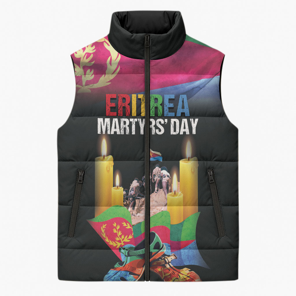 Personalized Eritrea Martyrs Day Sleeveless Puffer Jacket Eritrea EPLF Honoring Shida Heroes