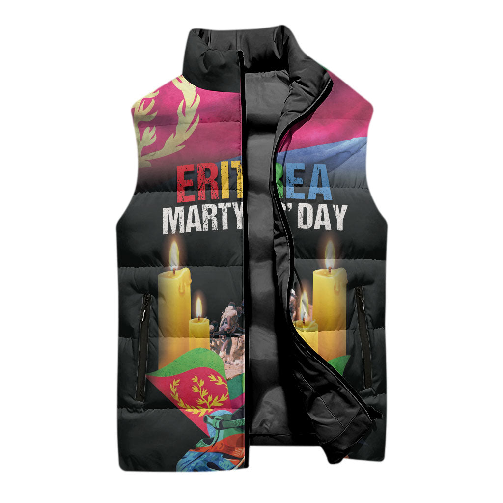 Personalized Eritrea Martyrs Day Sleeveless Puffer Jacket Eritrea EPLF Honoring Shida Heroes