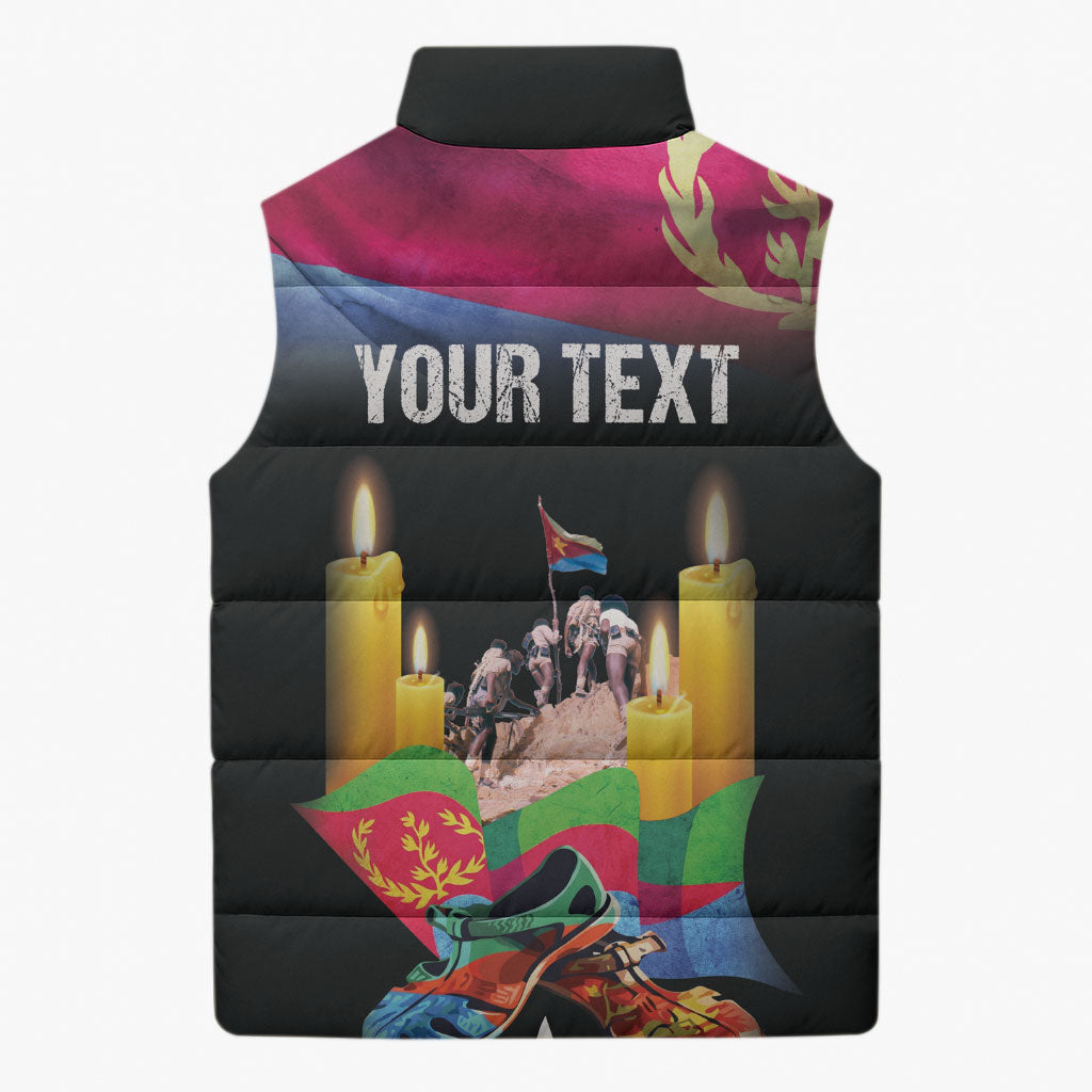 Personalized Eritrea Martyrs Day Sleeveless Puffer Jacket Eritrea EPLF Honoring Shida Heroes