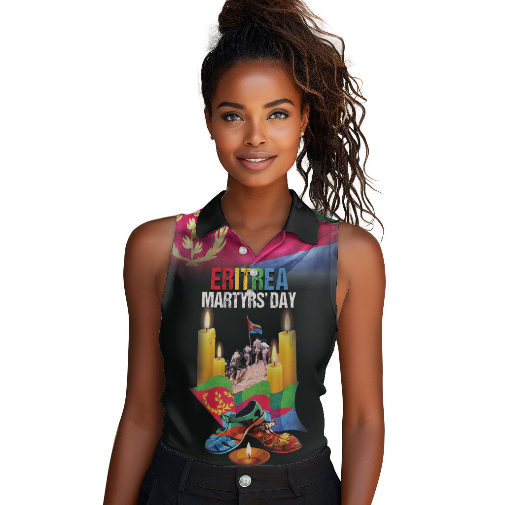 Personalized Eritrea Martyrs Day Women Sleeveless Polo Shirt Eritrea EPLF Honoring Shida Heroes