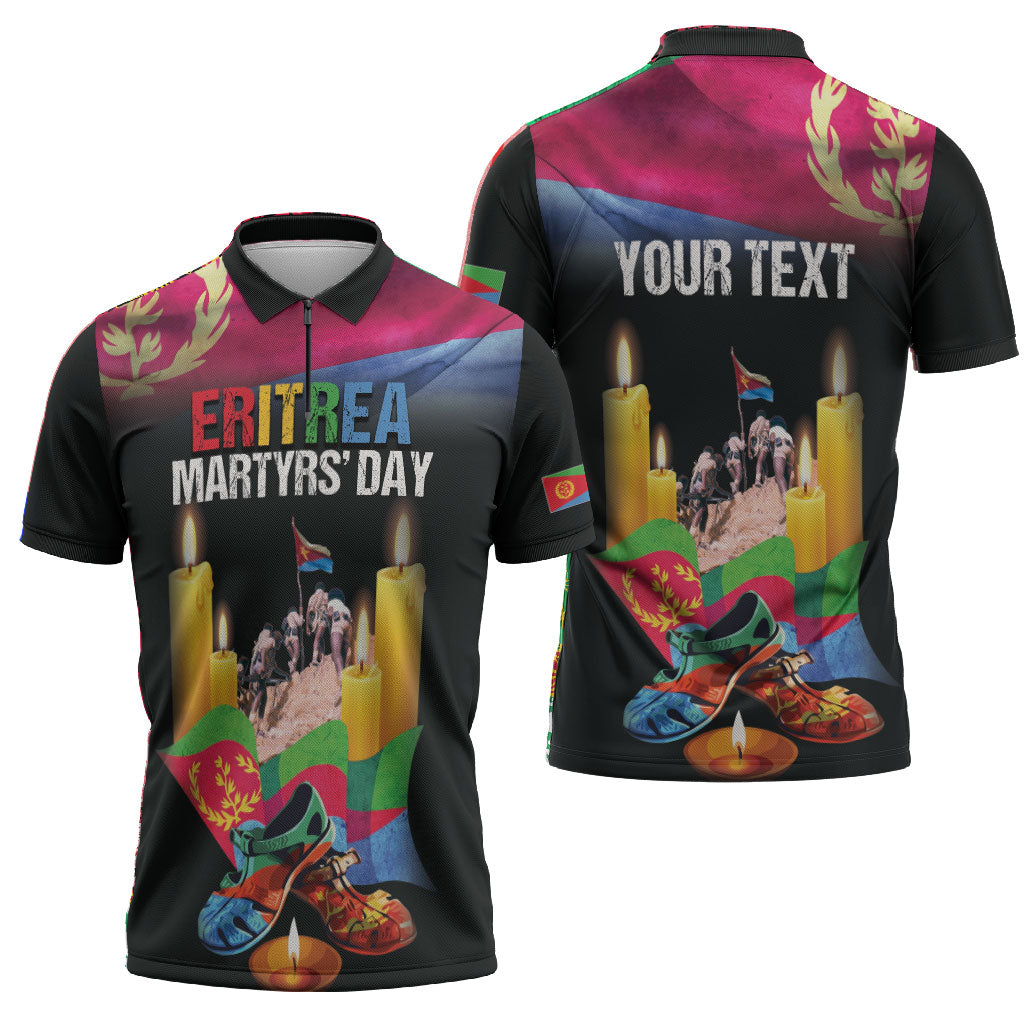 Personalized Eritrea Martyrs Day Zipper Polo Shirt Eritrea EPLF Honoring Shida Heroes
