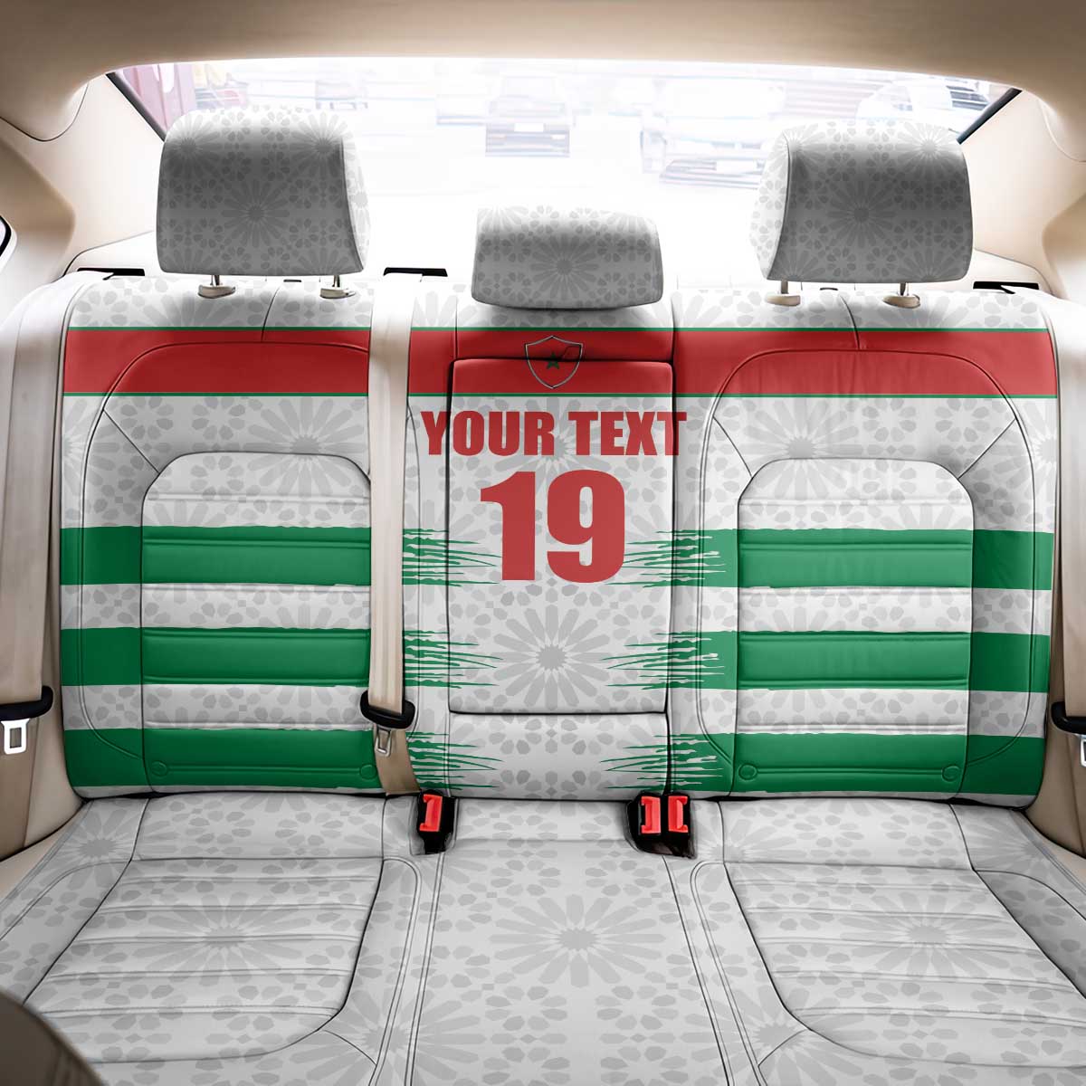 Custom Morocco Football Back Car Seat Cover Road To Football Glory - African Pride