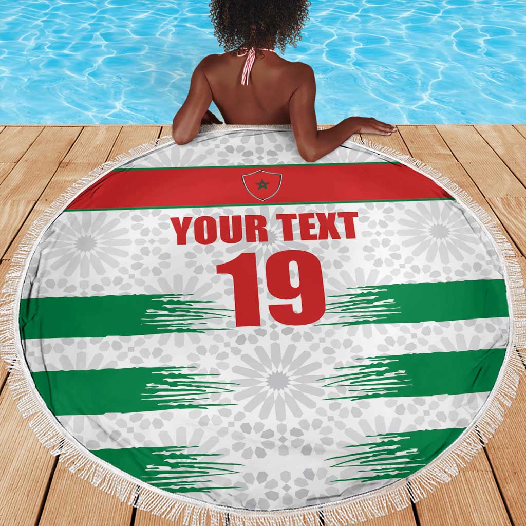 Custom Morocco Football Beach Blanket Road To Football Glory - African Pride