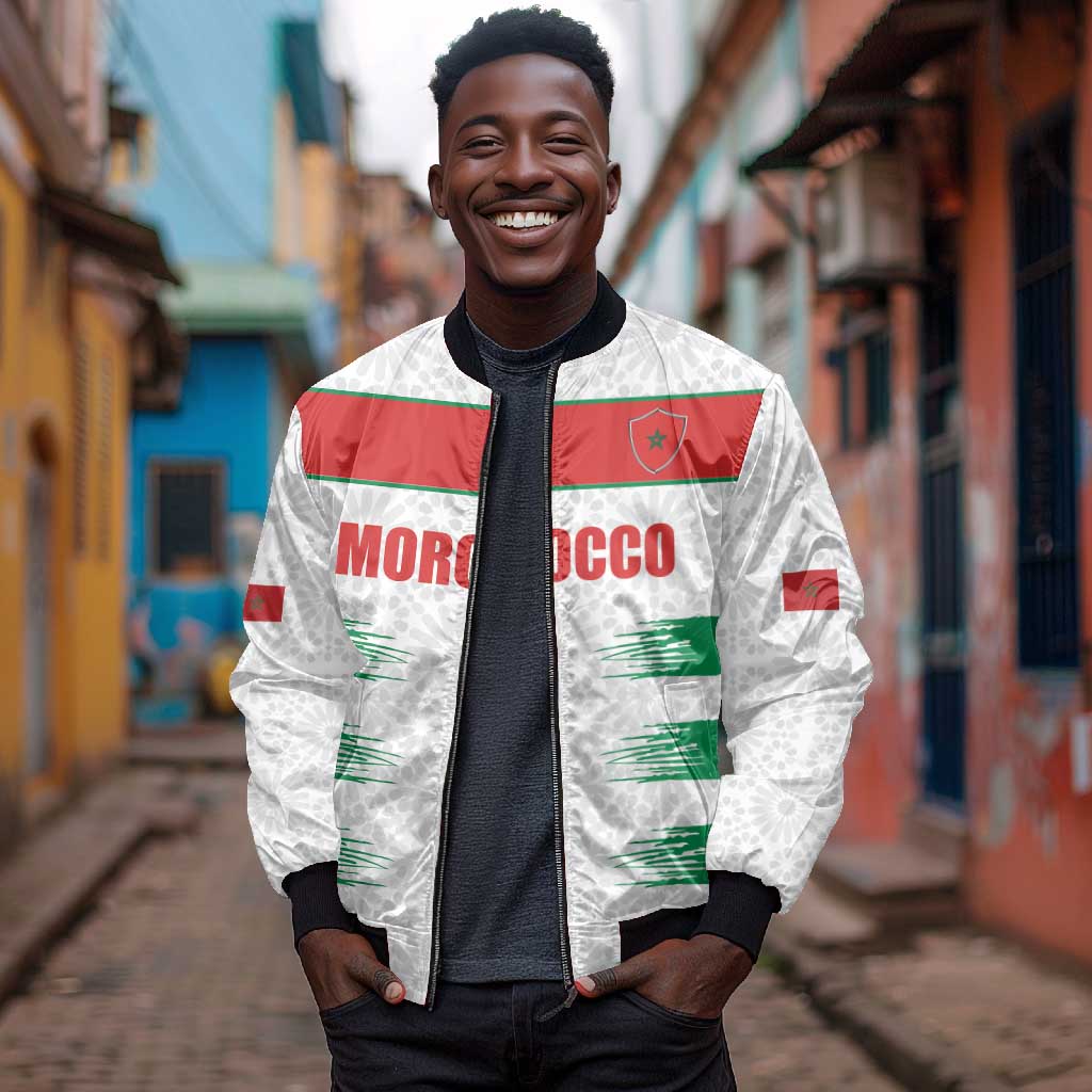 Custom Morocco Football Bomber Jacket Road To Football Glory - African Pride