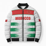 Custom Morocco Football Bomber Puffer Jacket Road To Football Glory - African Pride
