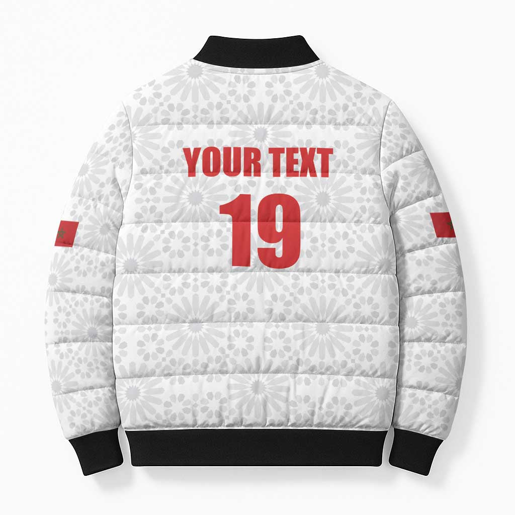 Custom Morocco Football Bomber Puffer Jacket Road To Football Glory - African Pride