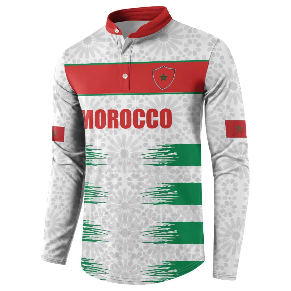 Custom Morocco Football Button Sweatshirt Road To Football Glory
