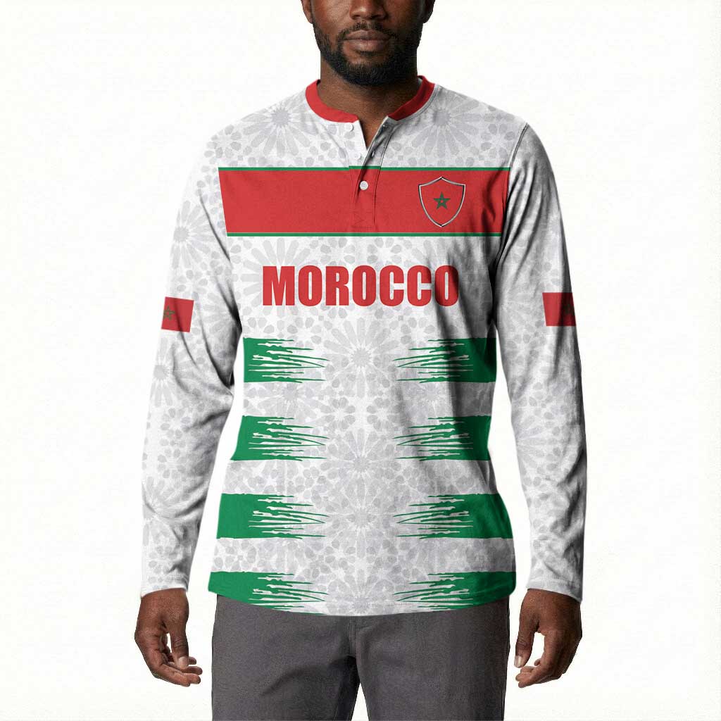Custom Morocco Football Button Sweatshirt Road To Football Glory