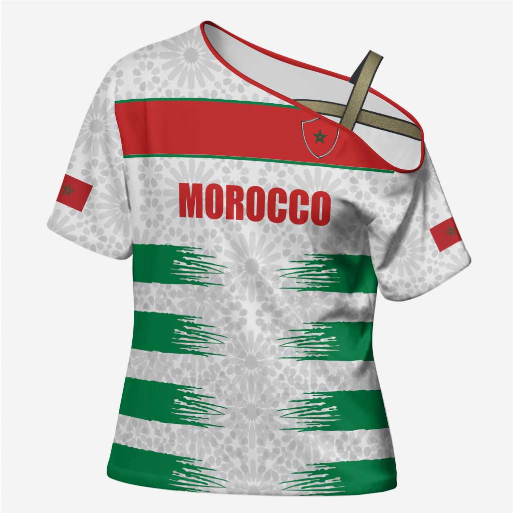 Custom Morocco Football Cross Shoulder Shirt Road To Football Glory - African Pride
