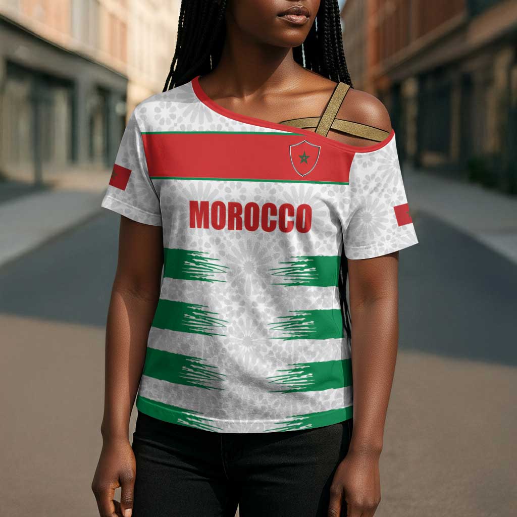Custom Morocco Football Cross Shoulder Shirt Road To Football Glory - African Pride
