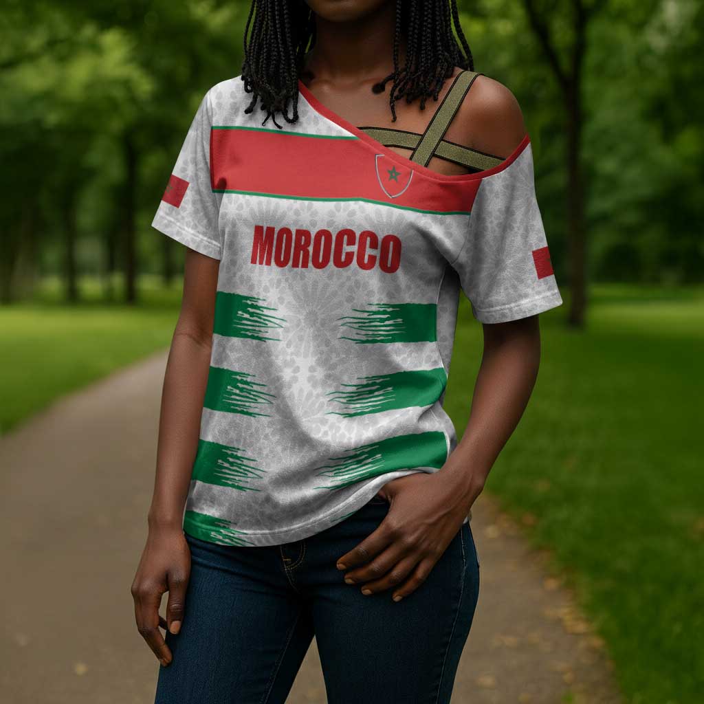 Custom Morocco Football Cross Shoulder Shirt Road To Football Glory - African Pride