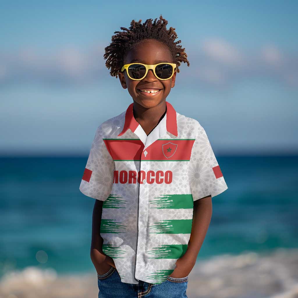 Custom Morocco Football Kid Hawaiian Shirt Road To Football Glory LT19