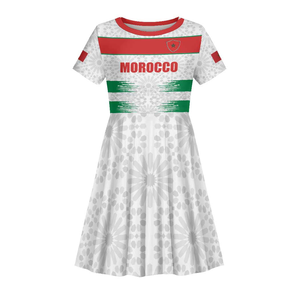 Custom Morocco Football Kid Short Sleeve Dress Road To Football Glory LT19