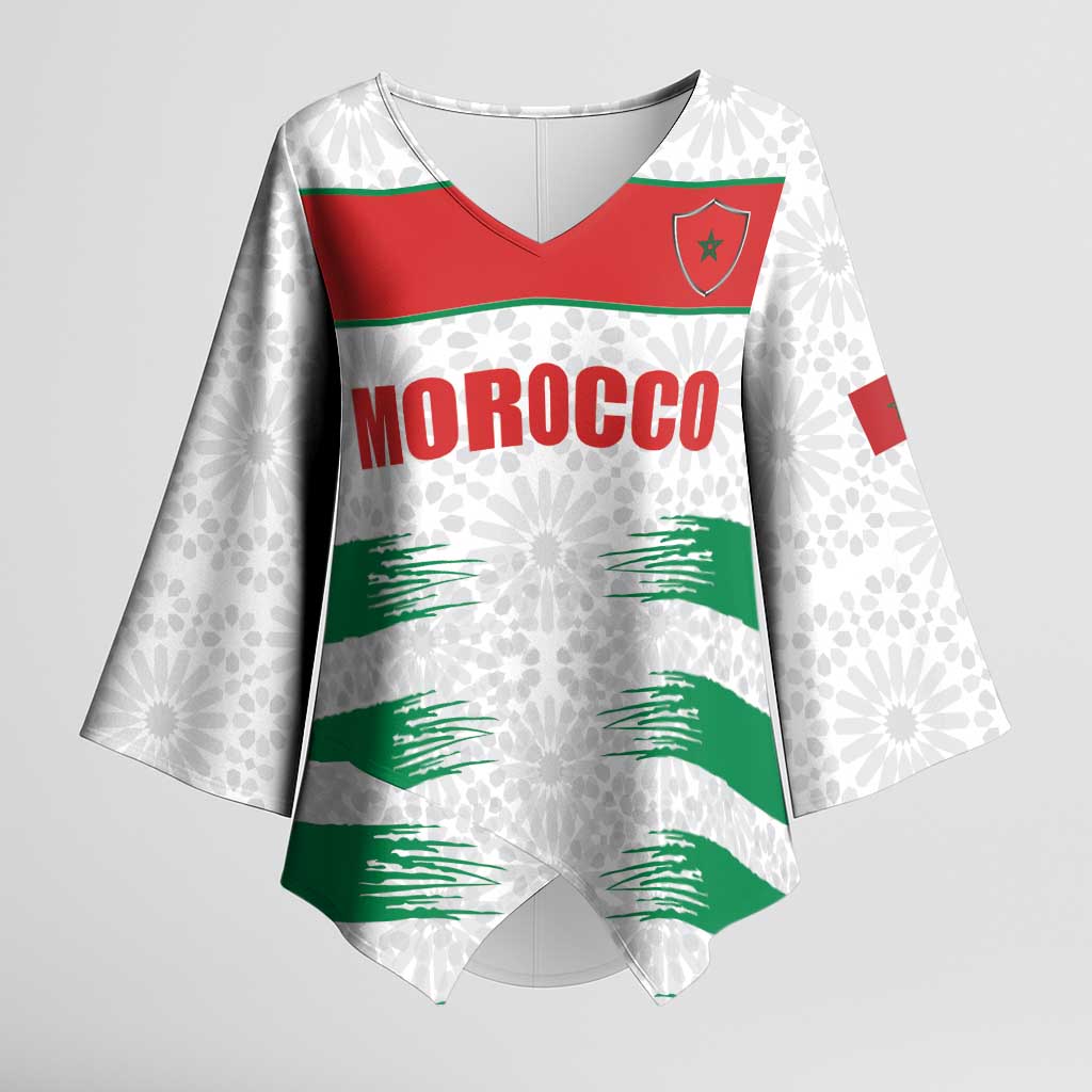 Custom Morocco Football Kimono Sleeve Blouse Road To Football Glory - African Pride