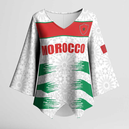 Custom Morocco Football Kimono Sleeve Blouse Road To Football Glory - African Pride