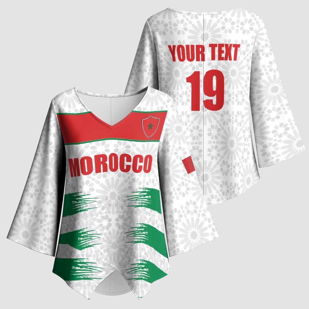 Custom Morocco Football Kimono Sleeve Blouse Road To Football Glory - African Pride