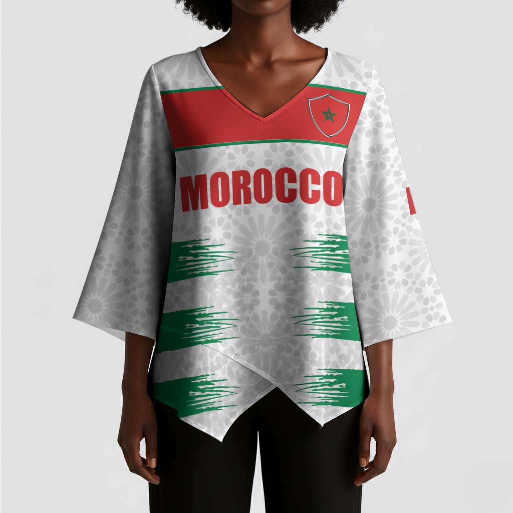 Custom Morocco Football Kimono Sleeve Blouse Road To Football Glory - African Pride