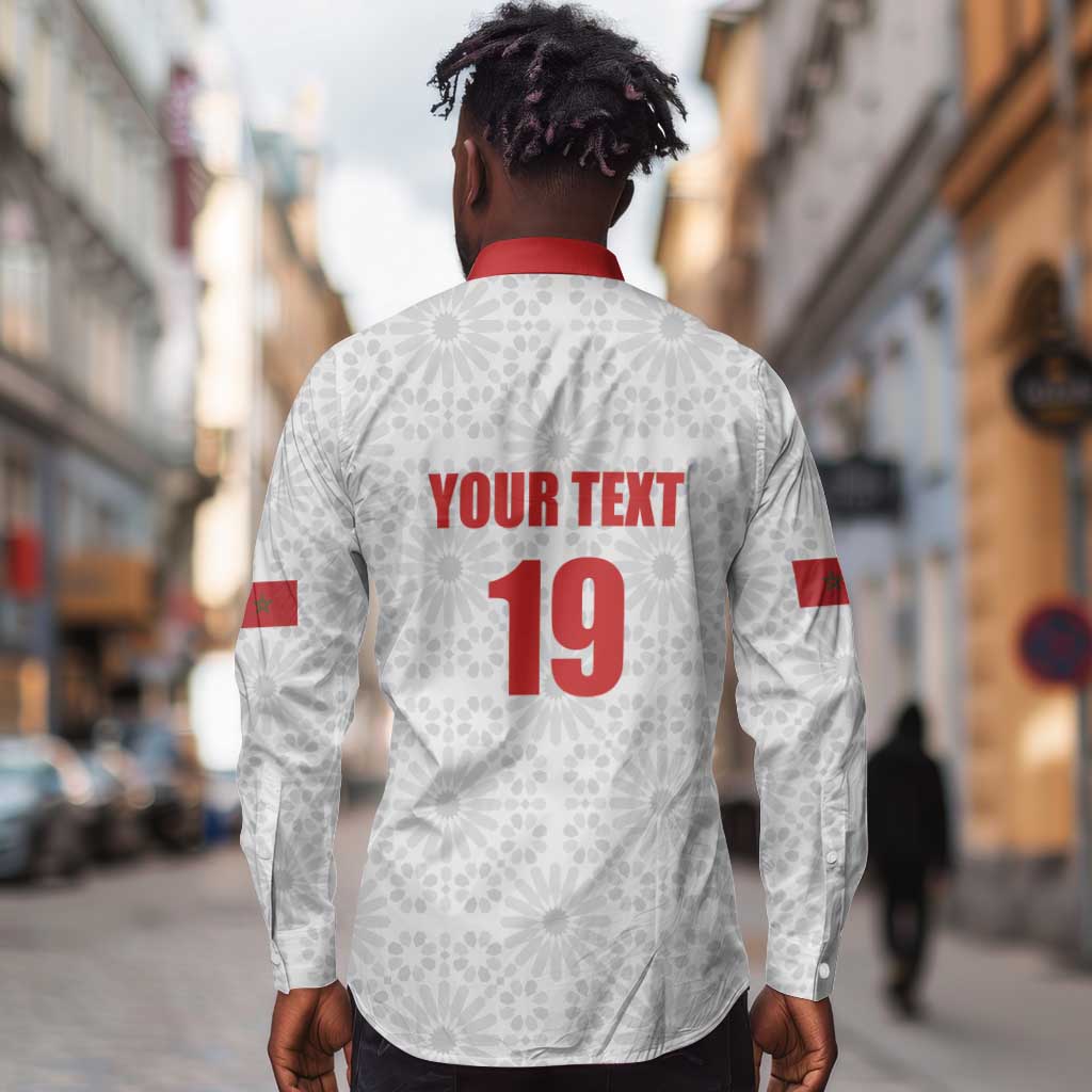 Custom Morocco Football Long Sleeve Button Shirt Road To Football Glory - African Pride
