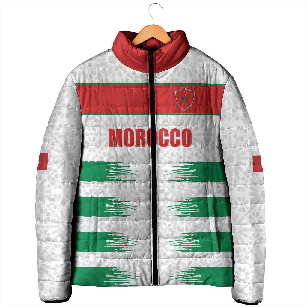 Custom Morocco Football Padded Jacket Road To Football Glory - African Pride