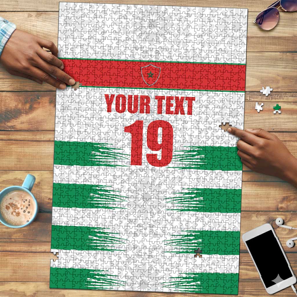 Custom Morocco Football Puzzle Road To Football Glory - African Pride