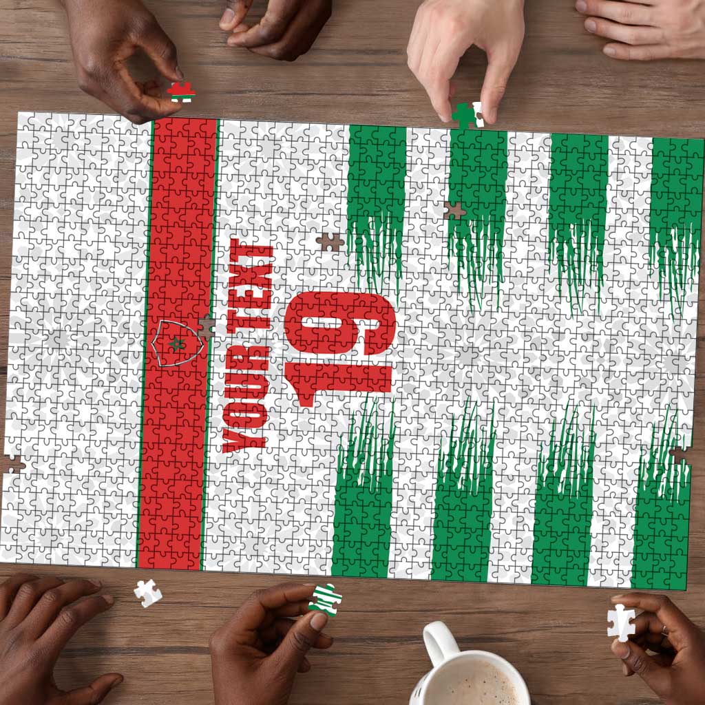 Custom Morocco Football Puzzle Road To Football Glory - African Pride