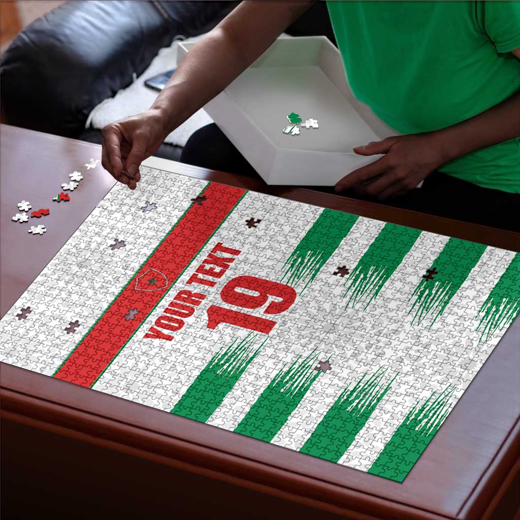 Custom Morocco Football Puzzle Road To Football Glory - African Pride