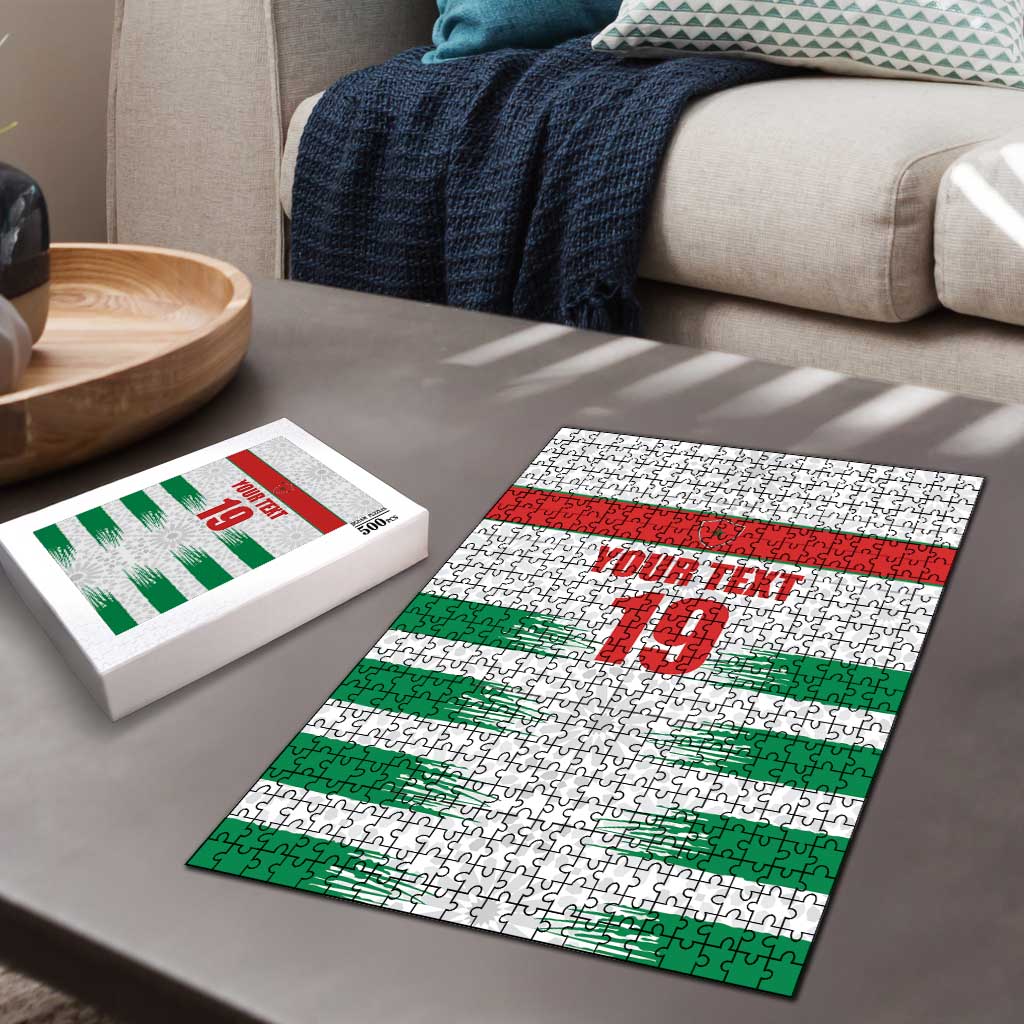 Custom Morocco Football Puzzle Road To Football Glory - African Pride
