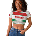 Custom Morocco Football Raglan Cropped T shirt Road To Football Glory LT19