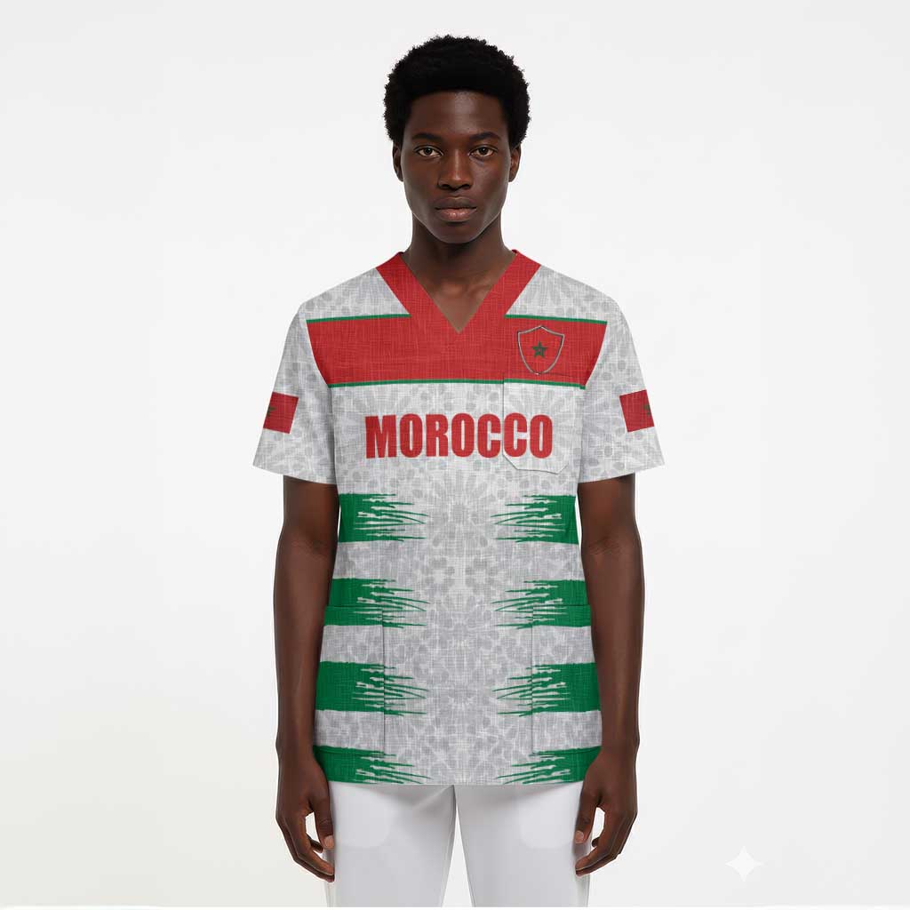 Custom Morocco Football Scrub Top Road To Football Glory - African Pride