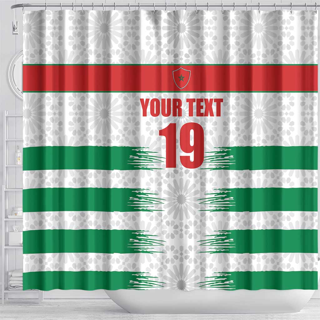 Custom Morocco Football Shower Curtain Road To Football Glory - African Pride