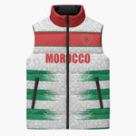 Custom Morocco Football Sleeveless Puffer Jacket Road To Football Glory - African Pride