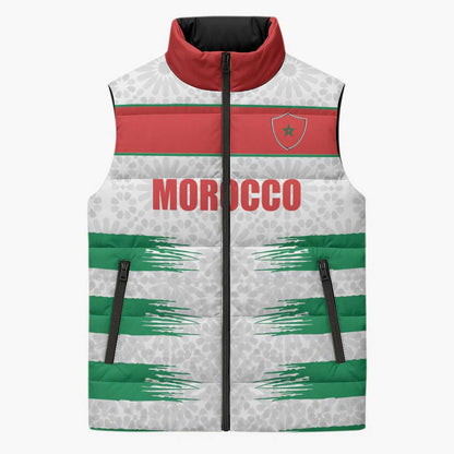 Custom Morocco Football Sleeveless Puffer Jacket Road To Football Glory - African Pride