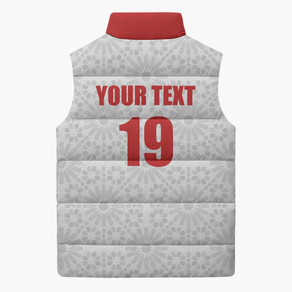 Custom Morocco Football Sleeveless Puffer Jacket Road To Football Glory - African Pride
