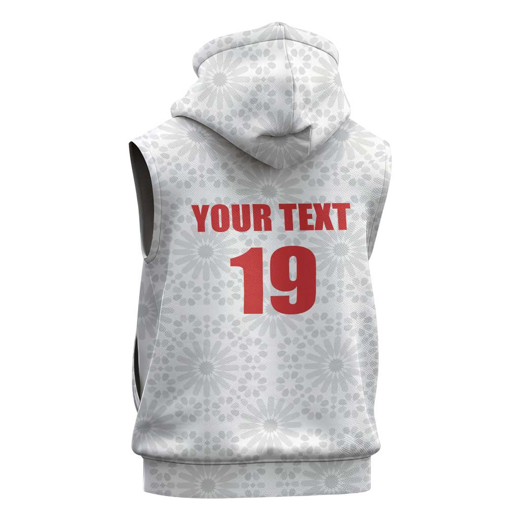 Custom Morocco Football Sleeveless Zip Hoodie Road To Football Glory - African Pride