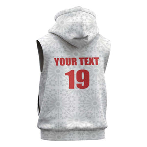 Custom Morocco Football Sleeveless Zip Hoodie Road To Football Glory - African Pride