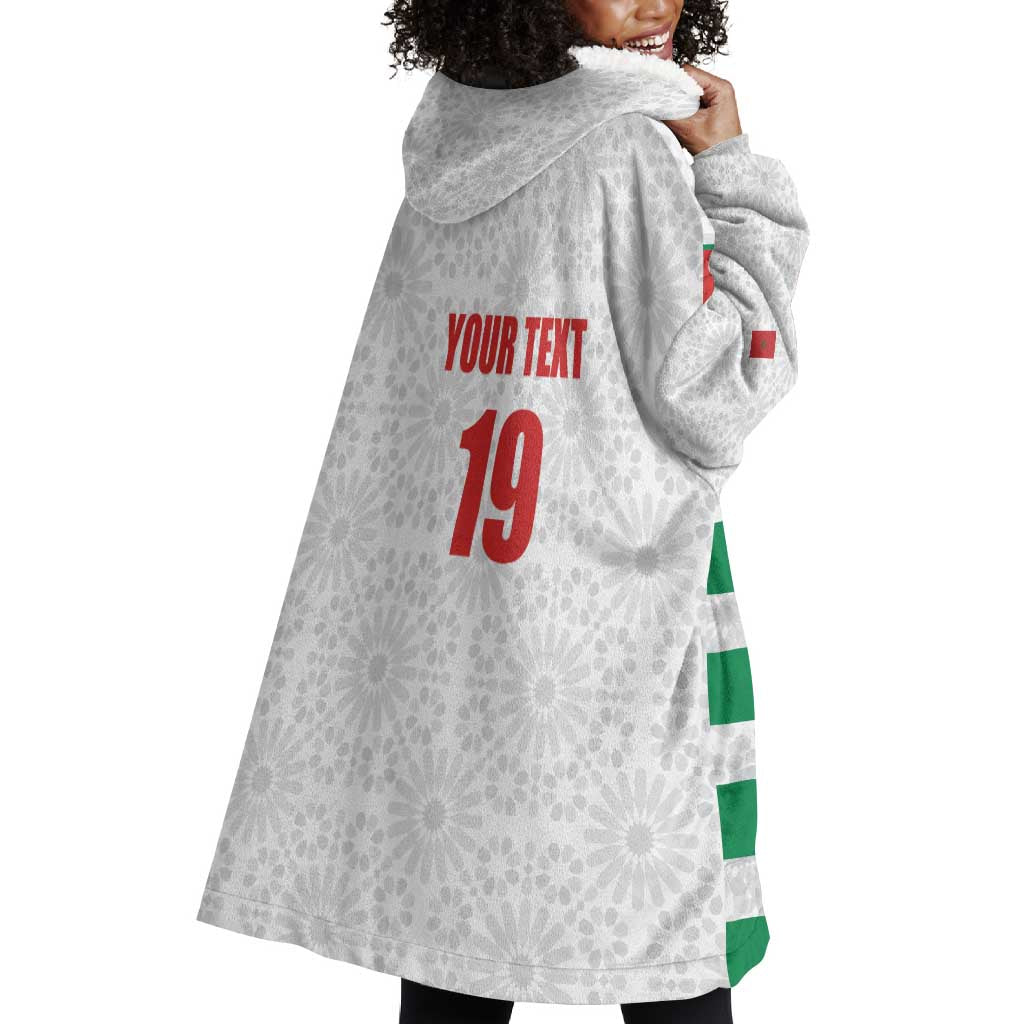 Custom Morocco Football Wearable Blanket Hoodie Road To Football Glory - African Pride