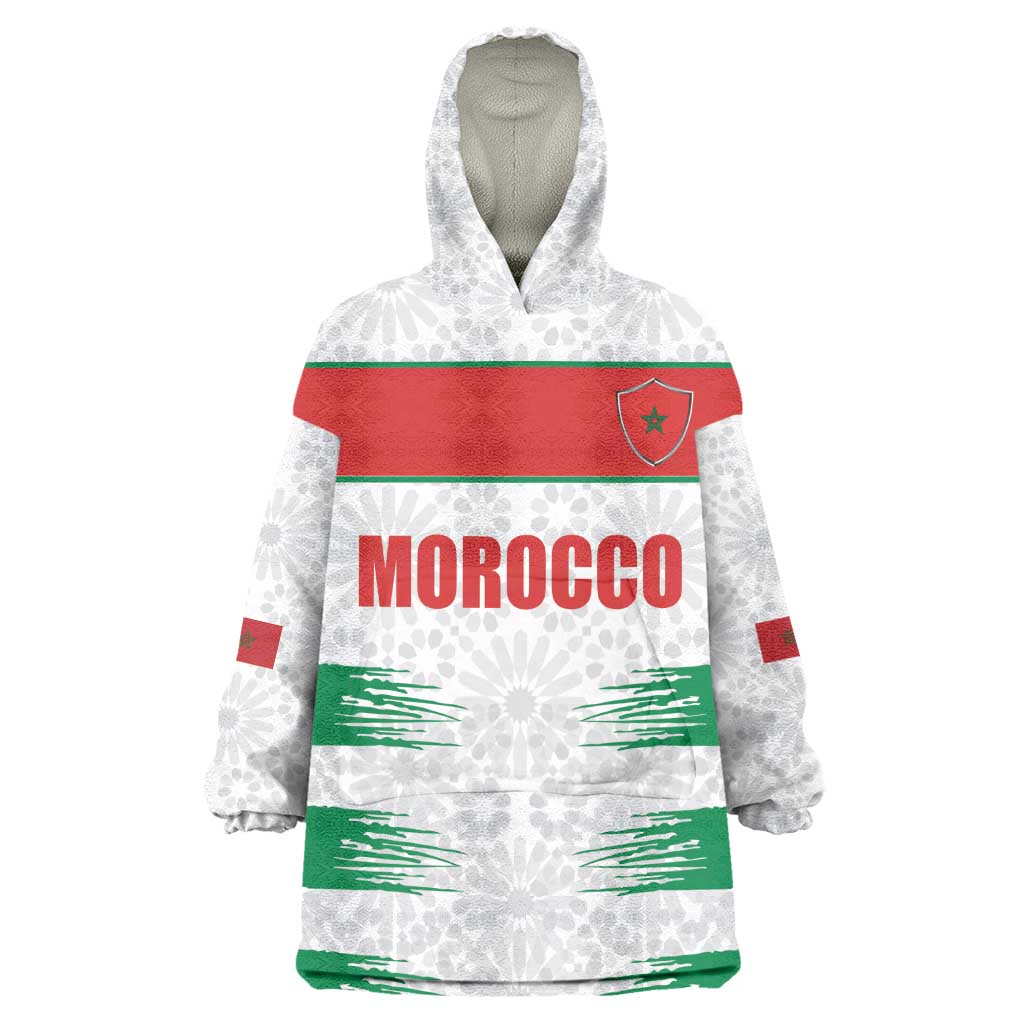 Custom Morocco Football Wearable Blanket Hoodie Road To Football Glory - African Pride