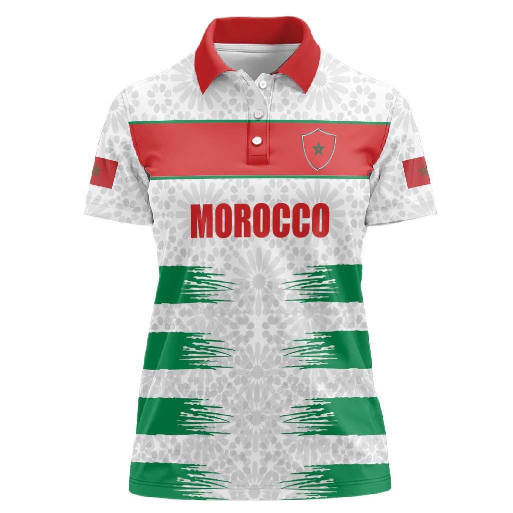 Custom Morocco Football Women Polo Shirt Road To Football Glory LT19