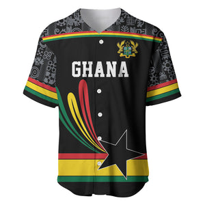 Custom World Football 2026 Ghana Baseball Jersey Black Star Adinkra Heritage Black Version