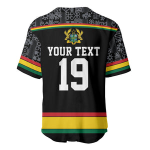 Custom World Football 2026 Ghana Baseball Jersey Black Star Adinkra Heritage Black Version