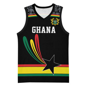 Custom World Football 2026 Ghana Basketball Jersey Black Star Adinkra Heritage Black Version