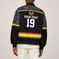 Custom World Football 2026 Ghana Bomber Jacket Black Star Adinkra Heritage Black Version