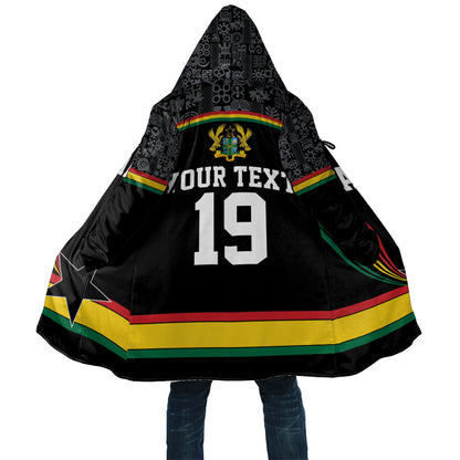Custom World Football 2026 Ghana Cloak Black Star Adinkra Heritage Black Version