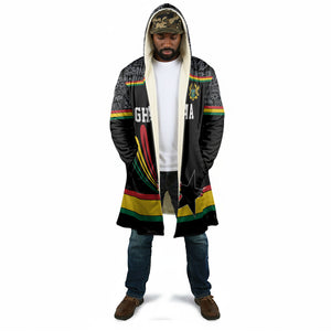 Custom World Football 2026 Ghana Cloak Black Star Adinkra Heritage Black Version