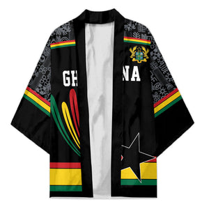 Custom World Football 2026 Ghana Kimono Black Star Adinkra Heritage Black Version
