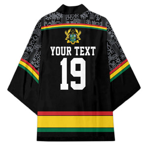 Custom World Football 2026 Ghana Kimono Black Star Adinkra Heritage Black Version